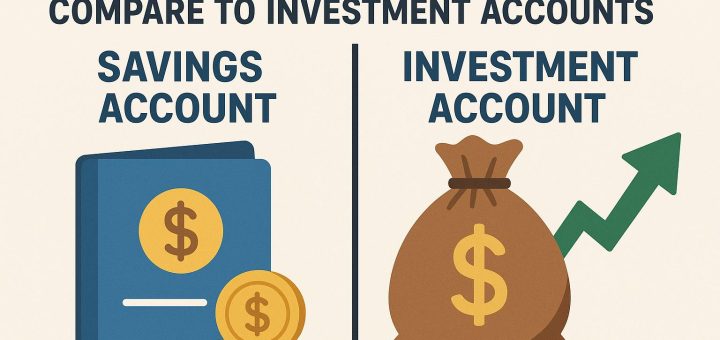 How do savings accounts compare to investment accounts?